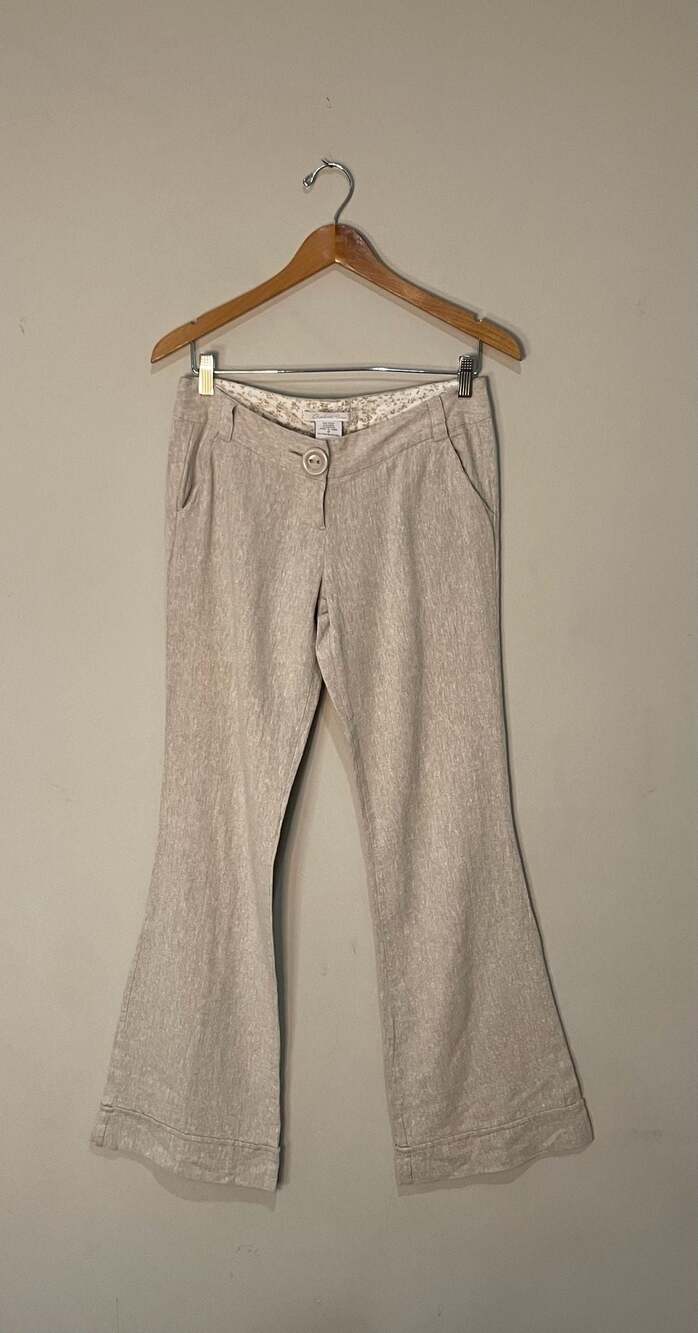 Charlotte Russe Linen Blend Flare Leg Pants Size 3